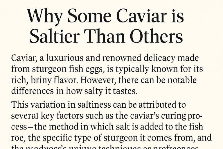 Why Some Caviar is Saltier Than Others